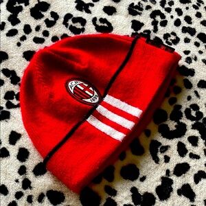 ACM Adidas Red and White Knit Beanie Hat